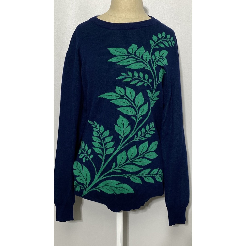 Oxknit Women's Sweater Size 2X Leaf Design Art to Wear Comfortable Lightweight